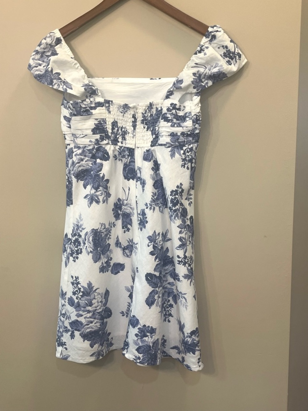 Abercrombie & Fitch Emerson ruffle Cap Sleeve Linen Blend Mini Dress small - Picture 5 of 9